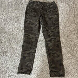 Mudd Pants Womens 11 Green Camouflage Skinny Ankle Zip Pockets Twill Casual